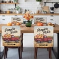 thumbnail image 3 of Fall Thanksgiving Chair Covers Set of 8 Red Car Harvest Watercolor Pumpkin Chair Back Covers Stretch Removable Washable Slipcovers Protector for Dining Room Kitchen Party Decor, 3 of 5