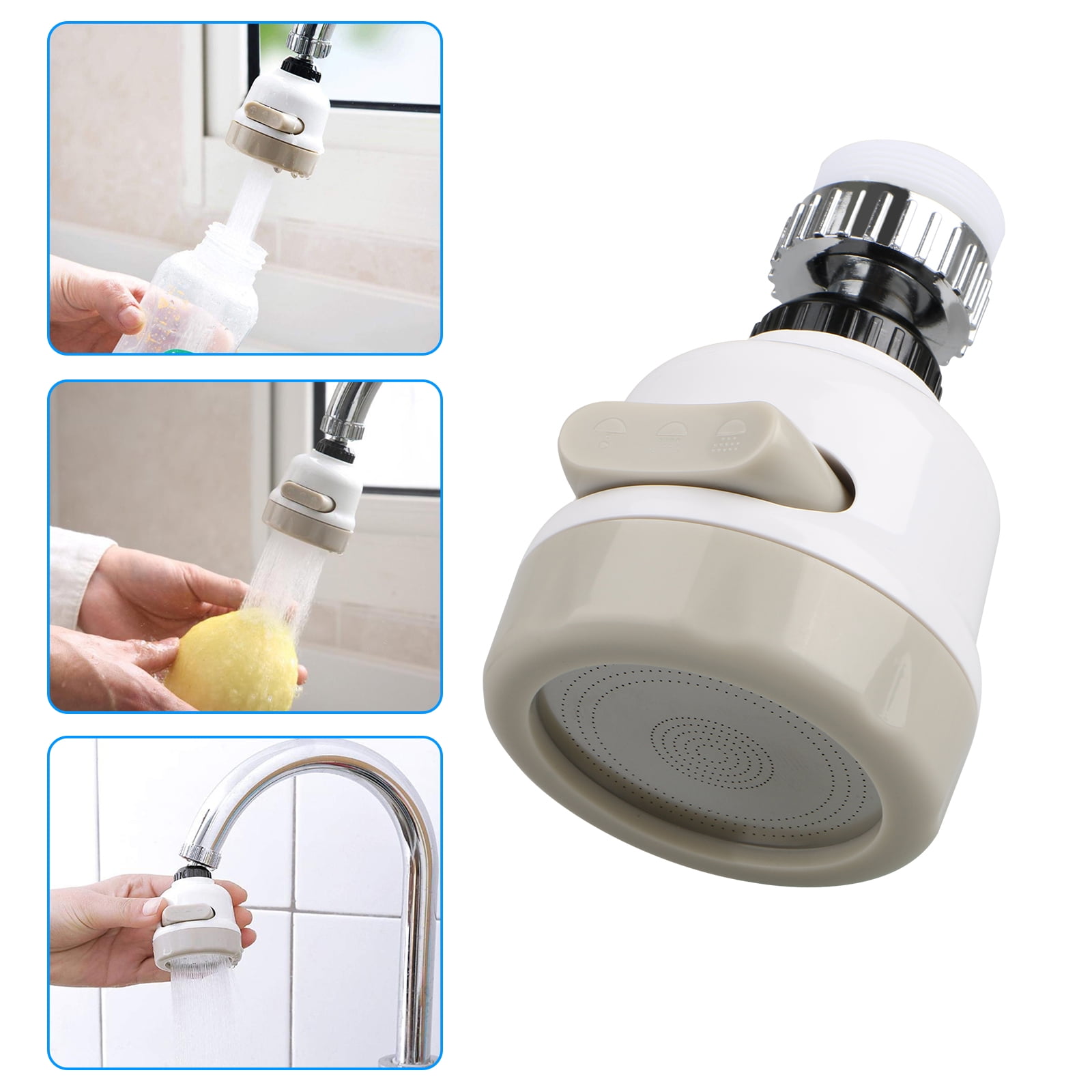 360° Rotatable Tap Head Faucet Water Faucet Extender Splash-Proof Kitchen Tap Sprayer with 2 Modes Water Saving Adjustable Filtration Softener Water Tap Head 