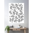thumbnail image 2 of Black And White Paisley Pattern, Hand Drawn Style Poster Wall Art, Modern Wall Decor, 16x24 UNFRAMED, 2 of 3