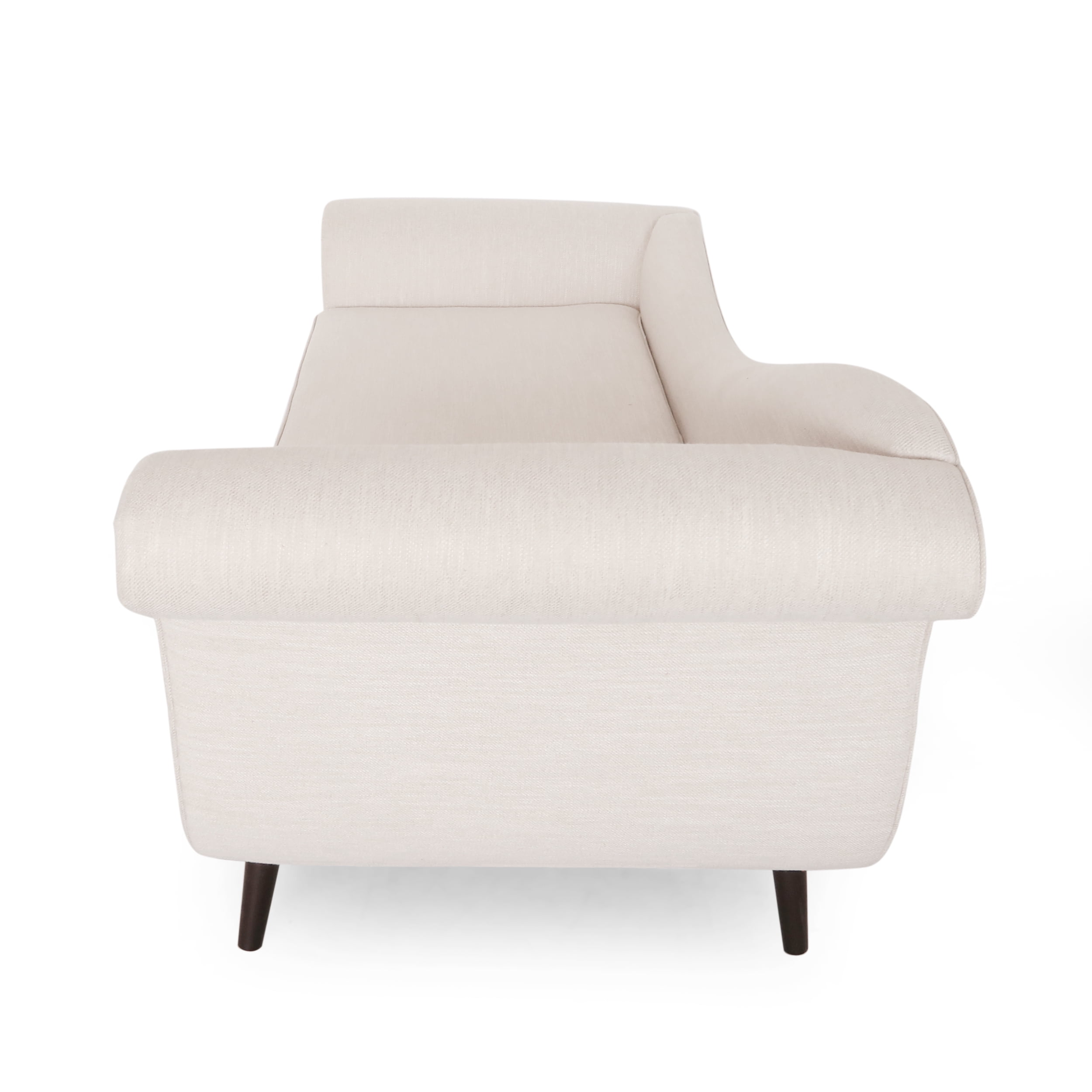 Noble House Xane Indoor Fabric Chaise Lounge With Bolster Pillow, Beige