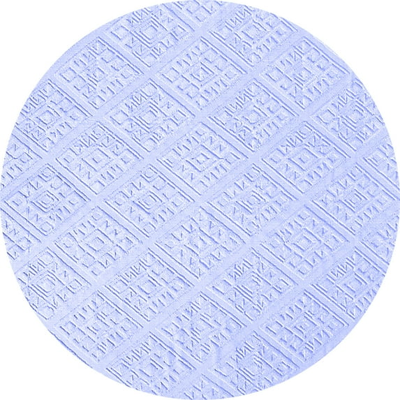 Ahgly Company Indoor Round Solid Blue Modern Area Rugs, 7' Round