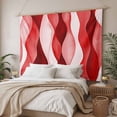 thumbnail image 3 of Red Striped Tapestry for Bedroom Wall Hanging Tapestry, Modern Gradient Geometric Ripple Stripes Ceiling Backdrop Tapestries Poster Blanket Wall Decor for Teens Room Living Room Dorm 51" x 59", 3 of 8