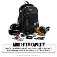 thumbnail image 3 of Franklin Sports Kids Baseball Bag - Youth Tball + Baseball Backpack - Boys + Girls Bat Pack - Youth Bat + Equipment Bag - Black/Gray, 3 of 8