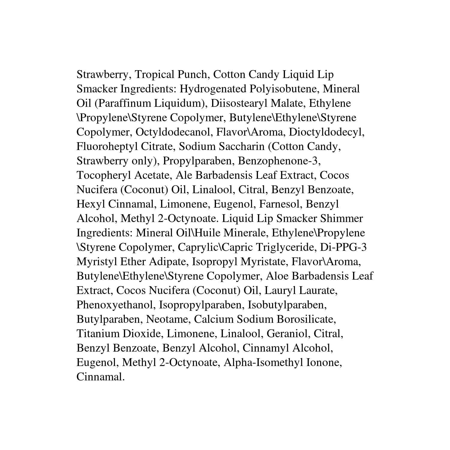 Liquid Lip Gloss Party Pack, Three Lip Smackers and two Shimmer