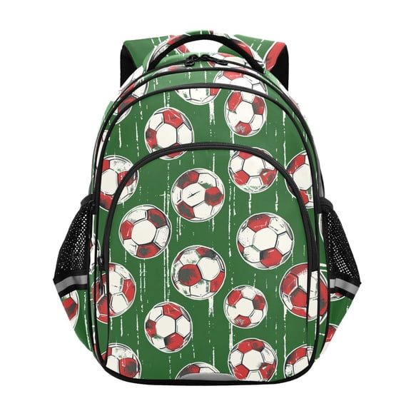 ALAZA Football Soccer Ball on Green School Backpack Elementary Bag Bookbag Travel Rucksack