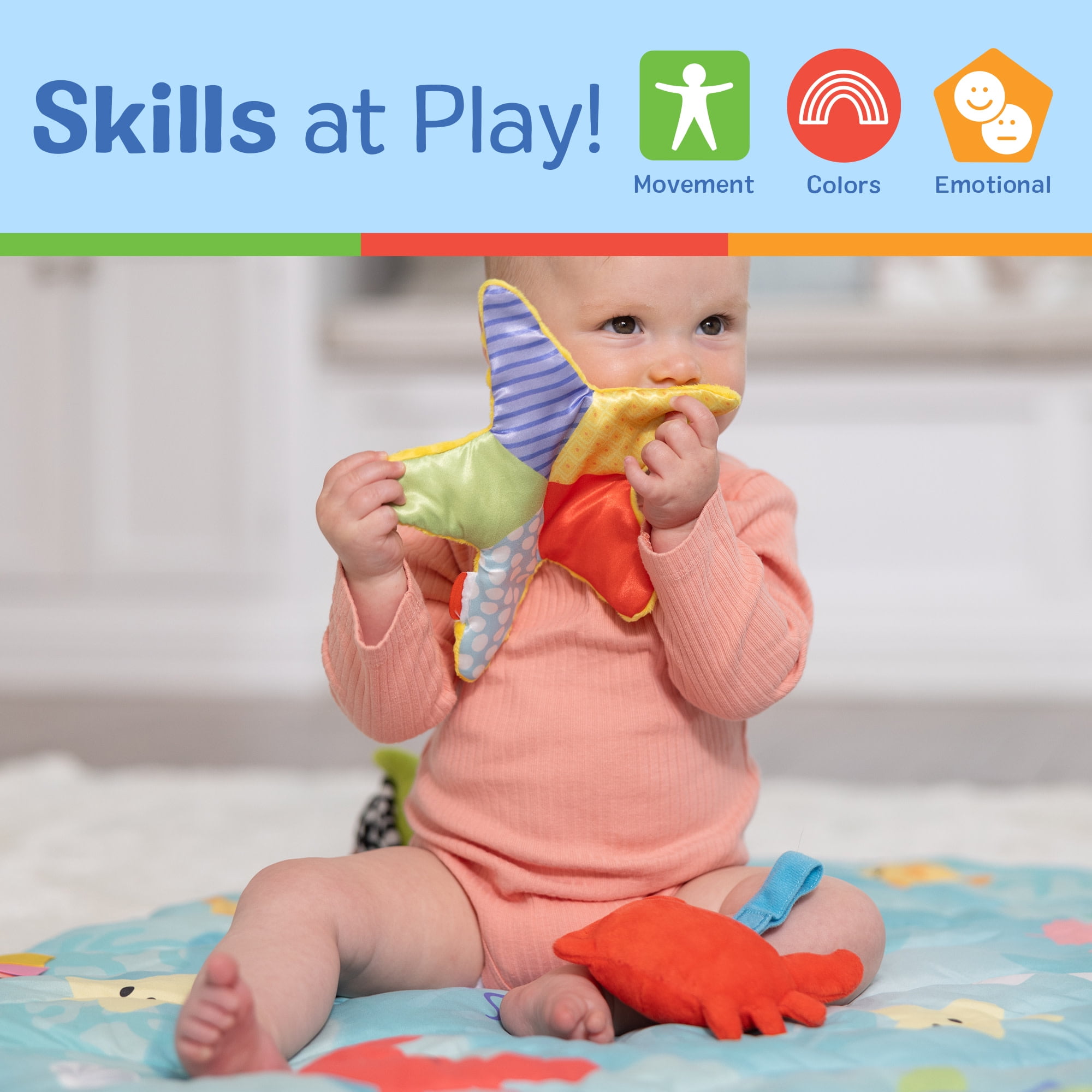 Melissa & Doug Ocean Easy-Fold Play Gym Developmental Toy for Infants up to 9 Months - FSC Certified