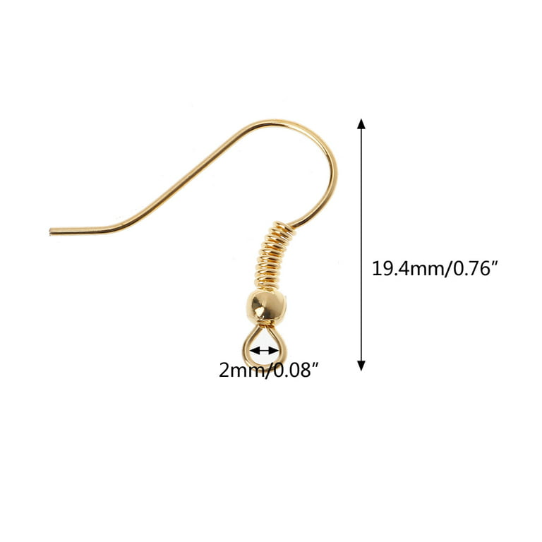 U Pick 50pc/100pc Hypoallergenic Ear Wire Earring Hooks 20mm Gold