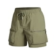 thumbnail image 5 of Cargo Shorts for Men Summer Casual Lightweight Elastic Waist Wide Straight Leg Loose Athletic Shorts with Pockets, 5 of 5