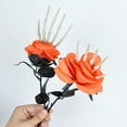 thumbnail image 6 of Skull Hand Black Rose Bouquet – Artificial Silk Flower Arrangement for Halloween Wedding Party Decor, 6 of 6