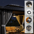 thumbnail image 5 of Aoxun 10'x12' Hardtop Gazebo, Aluminum Frame Canopy with Double Galvanized Steel Roof, Outdoor Metal Pavilion with Netting Curtains and 20 inch Ceiling Fans with Lights for Backyard, Patio and Deck, 5 of 7