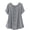 Gray, variant on Staron Women's Casual Short Sleeve Button Down Shirt Basic Comfy Round Neck Blouse with Decorative Buttons Loose Fit Vacation Travel Top, Blue XL