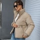 thumbnail image 2 of Chaqueta de plumón y algodón de moda para mujer, chaqueta holgada de cuello alto pequeño para estudiantes, 2 of 6