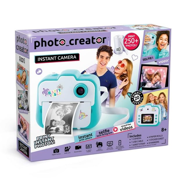 Canal Toys Photo Creator Cámara de Impresión Instantánea - Foto Selfie y Vídeo - Papel Térmico para 250 Fotos - Pantalla LCD. 8+ azul