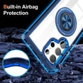 thumbnail image 4 of For Samsung Galaxy S25 Ultra 5G Transparent Case (Compatible With MagSafe)  With 360° Rotation Invisible Magnetic O-Ring Stand Military-Grade Shockproof Phone Case,Dark blue,For Galaxy S25 Ultra 5G, 4 of 7