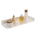thumbnail image 1 of Bathroom Shelves Acrylic Space Saving Hole Free Floating Wall Mounted Hanging Shelves for Bathroom Sink Transparent Stone Pattern, 1 of 5