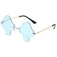 thumbnail image 2 of Sky Blue Mushroom Shape Vintage Sunglasses Polarized Sunglasses For Women UV - Protection Sunglasses Polyester Polarized UV400 Protection Lens Big Frame Fashion Glasses Trendy Stylish Shade One Size, 2 of 3