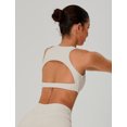 thumbnail image 5 of IDOPIP Womens High Neck Sports Bra Removable Pads Cut Out Back Sleeveless Medium-impact for Workout Gym Yoga Pilates Athletic S Sand, 5 of 6