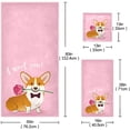 thumbnail image 3 of Dreamtimes Valentine's Day Cute Corgi Dog with Rose Soft Decor 3 Pcs Towels Set, 1 Bath Towel+1 Hand Towel+1 Washcloth, Multipurpose for Bathroom, Hotel, Gym, Spa and Beach, 3 of 5