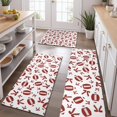 thumbnail image 2 of Football and Ribbon Shapes Pattern Kitchen Rugs Sets Of 3,Kitchen Runner Rugs Non Skid Washable,Decorative Kitchen Floor Mats for Kitchen,Sink,Laundry,17"x30"+ 17"x47" + 17"x59", 2 of 6