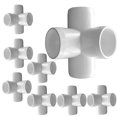 thumbnail image 1 of Paquete de 8 accesorios de PVC de 1 1/4, codos de 4 vías, accesorios de PVC para muebles de PVC de alta resistencia SCH 40, tees de salida lateral de 4 vías, accesorios de conector de PVC para coberti, 1 of 5