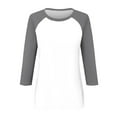 thumbnail image 3 of Versatile Women's T-Shirts Casual Summer Tops 3/4 Sleeve Raglan Round Neck Comfortable Design Fashionable Everyday Wear, 3 of 4