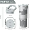 thumbnail image 3 of 30oz Tumbler with Swivel Handle, Vacuum Insulated Stainless Steel Travel Mug with 2-in-1 Straw Lid, Camo Print, 3 of 6