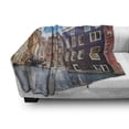 thumbnail image 3 of Amsterdam Soft Flannel Fleece Throw Blanket, Buildings of the Holland with Colorful Windows Under the Cloudy Blue Sky, Cozy Plush for Indoor and Outdoor Use, 50" x 70", Multicolor, by Ambesonne, 3 of 6