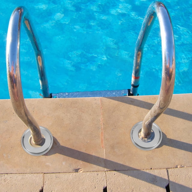 LOLIPPYY 4Pcs Stainless Steel Pool Handrail Covers for Inground Pool Ladder Tubing Replacement and Stability