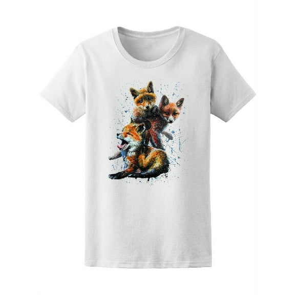 Watercolor Little Fox T-Shirt Women -Image by Shutterstock, Female XX-Large