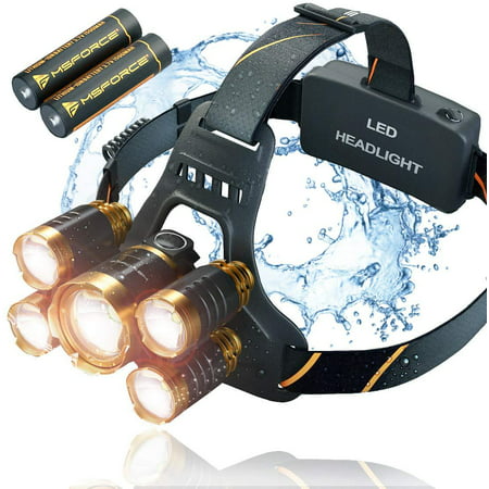 Rechargeable Headlamp Flashlight, 12000 Lumen Ultra Bright LED Work Head lamp, Brightest USB Rechargeable Headlight. Waterproof, Zoomable IPX45 HeadLamps Flashlight.Best For Camping, Outdoor, Hard (Best And Brightest Headlights)