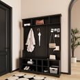 thumbnail image 3 of Sumdeal Hall Tree with Shoe Bench, Coat Rack, Storage and Style Shoe Bench for Living Room,Bedroom,Entryway,Black, 3 of 10
