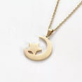 thumbnail image 3 of EOEMY Stainless Steel Set Earring Pendant Necklace Moon Star Gold 17" P772-Default, 3 of 5