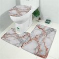 thumbnail image 2 of Gray Rose Gold Marble Pattern Bathroom Rugs Sets 3 Piece,Toilet Cover Set,Absorbent Non Slip Bathroom Mats Sets with U-Shaped Contour Rug Toilet Rug Set, 2 of 5