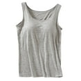 thumbnail image 1 of Toimothcn Womens Tank Tops Casual Solid Color Sleeveless Tank Tops With Built In Bra Round Neck Summer Workout Shirt Tops Suitable For Outdoor Activities, 1 of 4