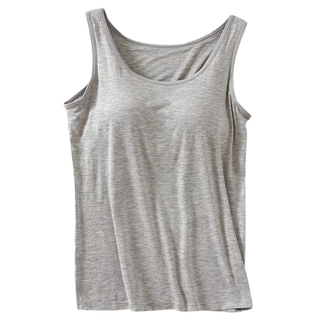 Toimothcn Womens Tank Tops Casual Solid Color Sleeveless Tank Tops With Built In Bra Round Neck Summer Workout Shirt Tops Suitable For Outdoor Activities