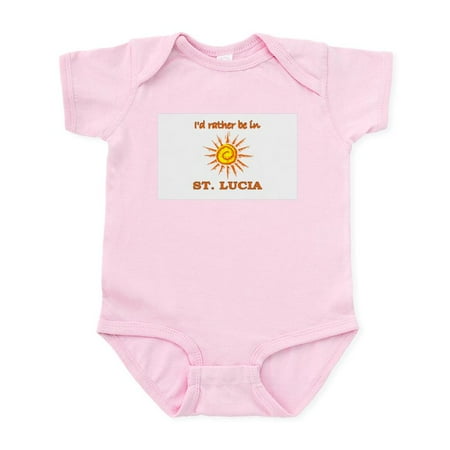 

CafePress - I d Rather Be In St. Lucia Infant Bodysuit - Baby Light Bodysuit Size Newborn - 24 Months