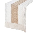 thumbnail image 2 of Neinkie Macrame Table Runner, Cream Beige Boho Table Runner, Hand Woven Cotton and Burlap Splicing Table Runner, Rustic Farmhouse Runner for Bohemian, Fall, Kitchen Dining Table, 2 of 6