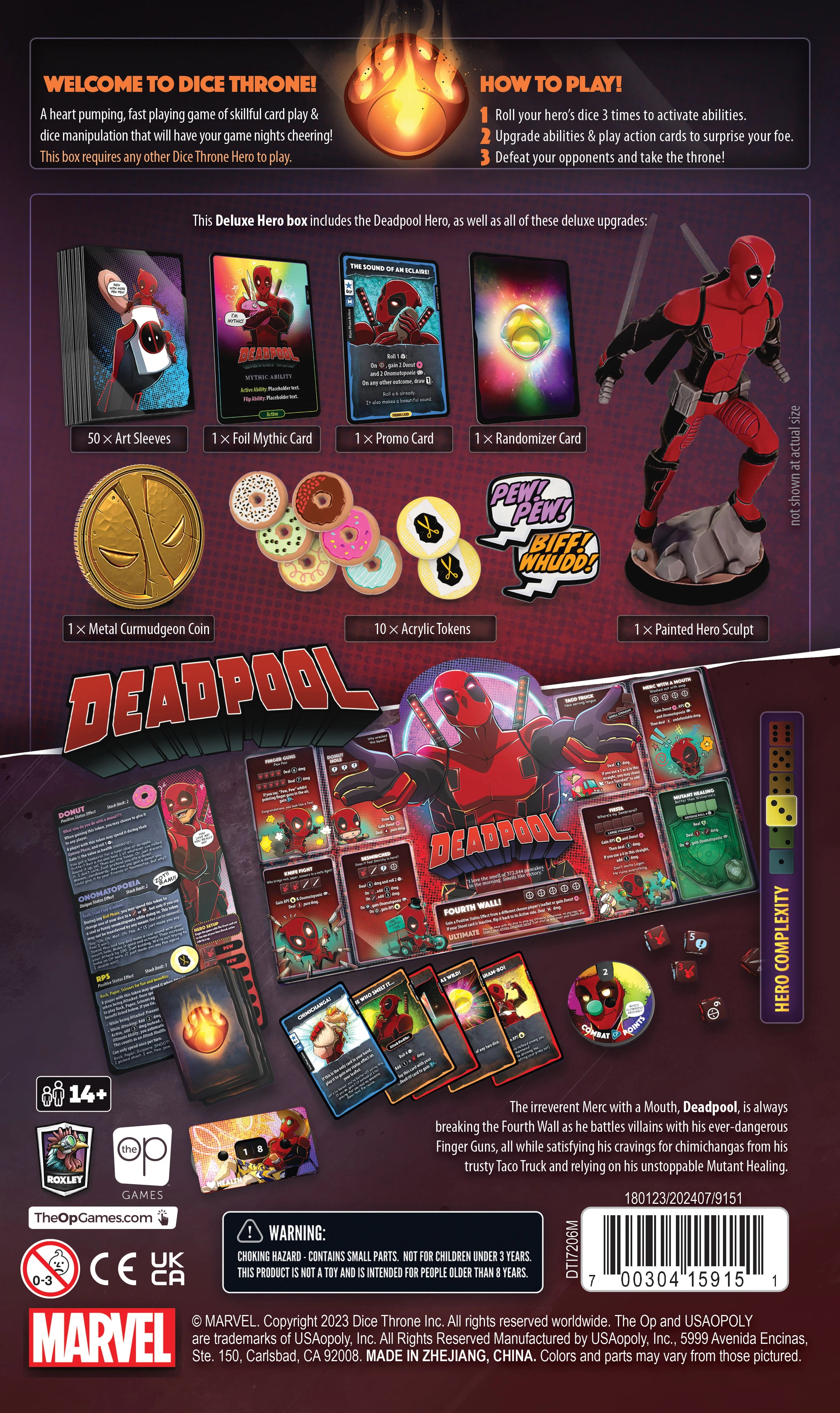 USAopoly Marvel Dice Throne: Deadpool "Deluxe" Expansion Board Game