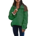 thumbnail image 4 of DeHolifer Women's Oversized Pullover Puffer Jacket Long Sleeve Hooded Lightweight Warm Quilted Hoodies Coat Green 2XL, 4 of 8