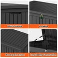thumbnail image 2 of 150 Gallon Resin Deck Box, Lockable Patio Outdoor Storage Box for Patio Garden-Black, 2 of 7