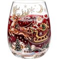 thumbnail image 5 of Christmas 3D Glass Cup Collection, Stemless Tumbler Hand Painted Holiday Ornament Glassware, Festive Gift for Kitchen Party Table Decor(Rindeer), 5 of 7