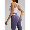 thumbnail image 4 of Women's 2 Piece Color Block Workout Set, Sports Bra and High Waist Leggings, Yoga Gym Pilates Outfit, 4 of 8