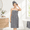 Grey-One Size, variant on Women's Green One Size Plush Long Bath Towel Wrap Robe for Spa and Shower