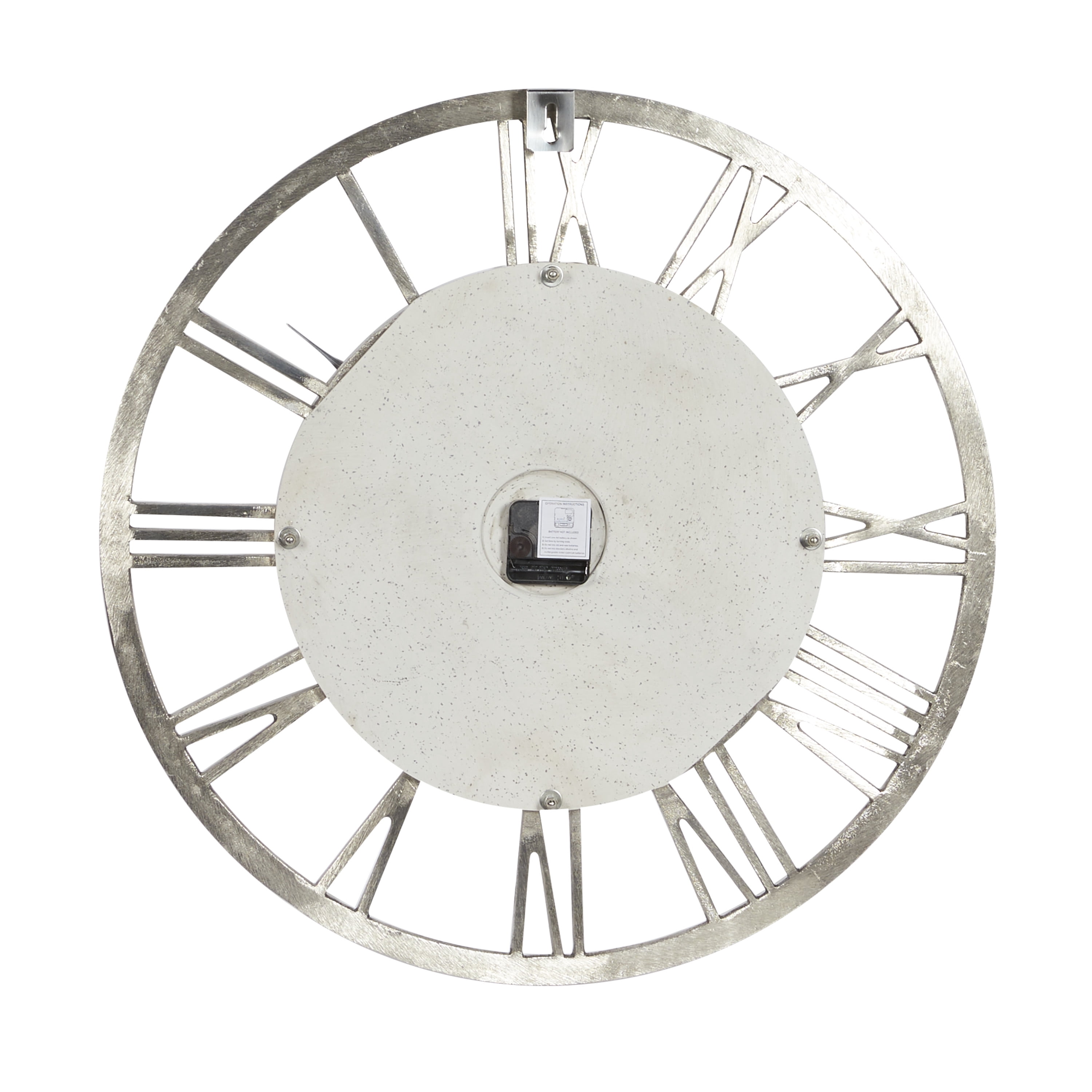 DecMode 24" White Marble Wall Clock