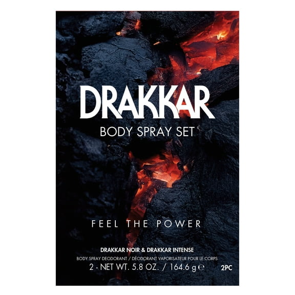 Guy Laroche Drakkar Noir Body Spray Gift Set for Men, 2 Pieces