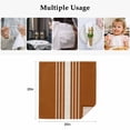 thumbnail image 4 of Burnt Orange Beige Striped Cloth Napkins, Modern Farmhouse Retro Lines Washable and Reusable Dinner Napkins Set of 4, Table Napkin for Kitchen Party Birthday Wedding Hotel Housewarming 20"x20", 4 of 8