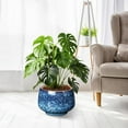thumbnail image 6 of BUYMAX Ceramic Plant Pots , 10+8+6 inch Planters Pots for Indoor Outdoor Plants, Modern Large Flower Pots with Drainage Holes，Flower Pots for Home Garden Decor,Set of 3, Blue, 6 of 8