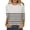 White, variant on WREESH Womens Fashion T-Shirts Striped Printed T-Shirt Mid-Length 3/4 Sleeves Blouse Round Neck Casual Tops Pullover Coffee