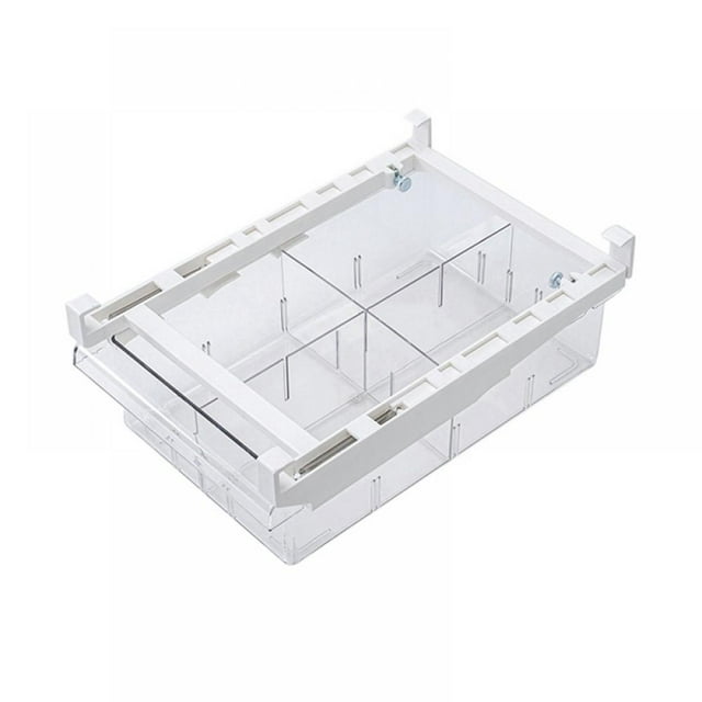 Greyghost Refrigerator Organizer Bins, Under The Refrigerator Partition Organizers And Storage Box(Four Grid)