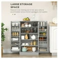 thumbnail image 4 of 41" Kitchen Pantry Cabinet, Modern 2-Door Storage with 5 Tier Shelves, 12 Spice Racks, Adjustable Shelves, Gray, 4 of 9